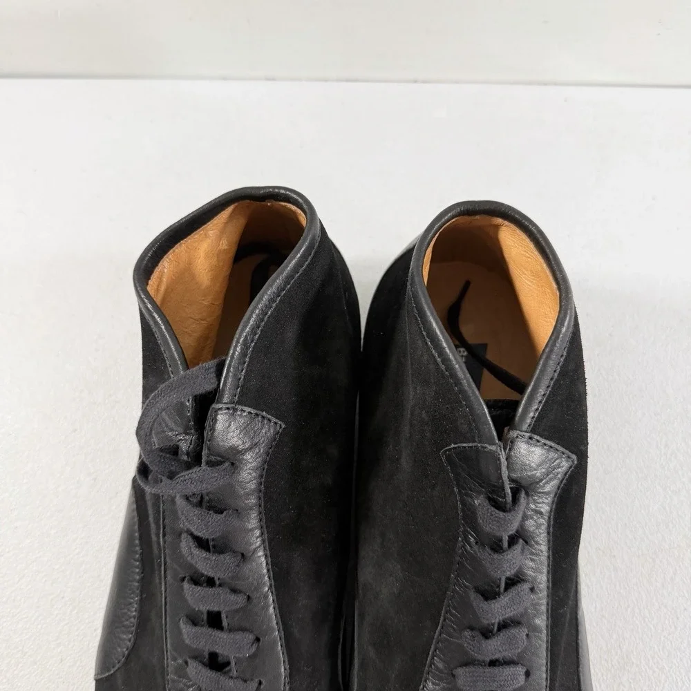 Bacco Bucci Men's 8.5 Black Suede Leather High Top Lace Up Casual Sneaker‎ Shoes